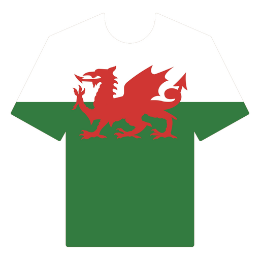 Von der Wales-Flagge inspiriertes T-Shirt PNG-Design