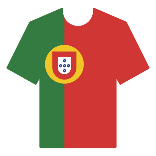 Camiseta inspirada en la bandera de Portugal Diseño PNG