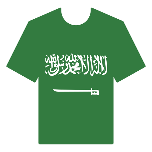 Camiseta inspirada na bandeira da Ar?bia Saudita Desenho PNG