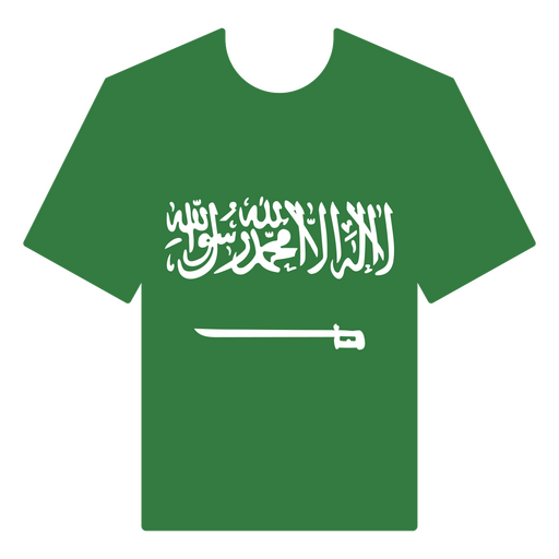 Camiseta inspirada na bandeira da Arábia Saudita Desenho PNG