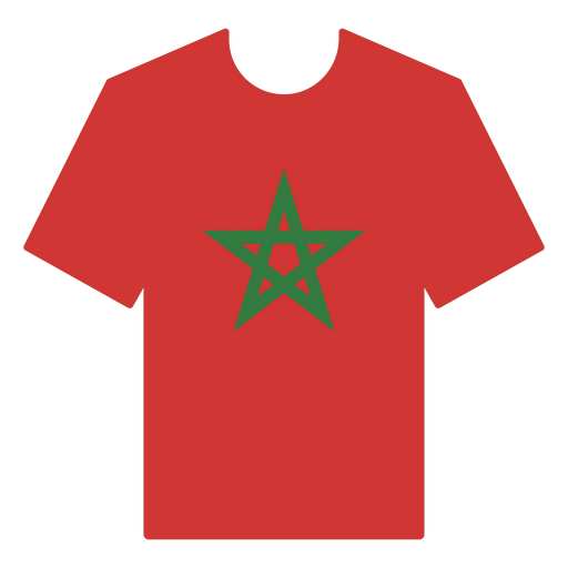 Camiseta inspirada na bandeira do Marrocos Desenho PNG