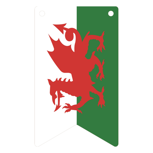 Banderín inspirado en la bandera de Gales Diseño PNG