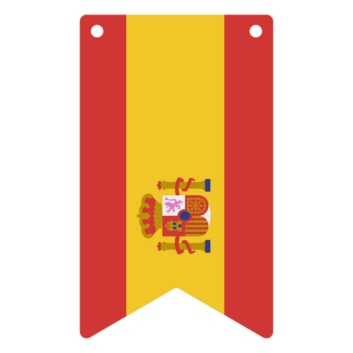 Bandeirola inspirada na bandeira da Espanha Desenho PNG
