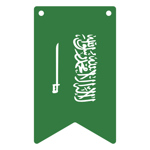 Bandeirola inspirada na bandeira da Arábia Saudita Desenho PNG