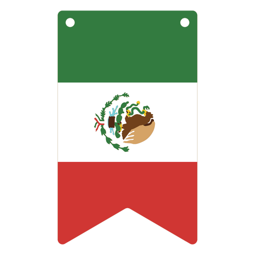Von der mexikanischen Flagge inspirierter Wimpel PNG-Design