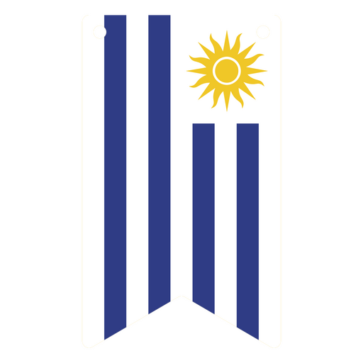 Banderín inspirado en la bandera de Uruguay Diseño PNG