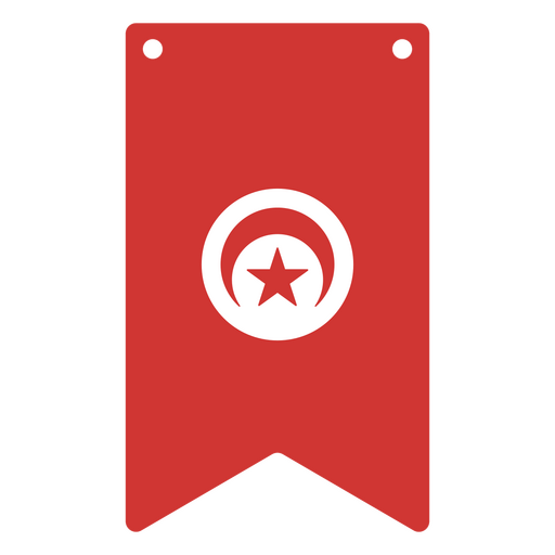 Tunisia flag-inspired pennant PNG Design