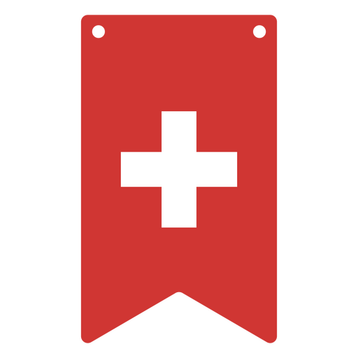 Bander?n inspirado en la bandera de Suiza Diseño PNG