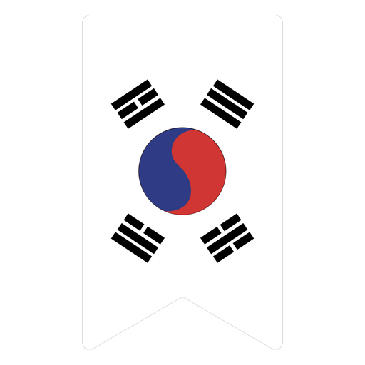 South Korea flag-inspired pennant PNG Design