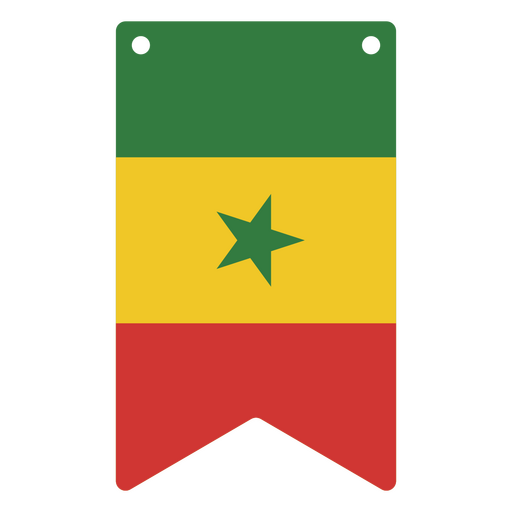 Bander?n inspirado en la bandera de Senegal Diseño PNG