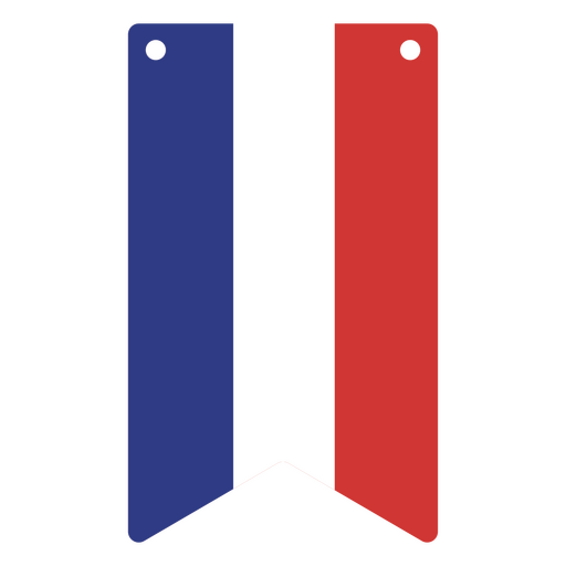 Banderín inspirado en la bandera de Francia Diseño PNG