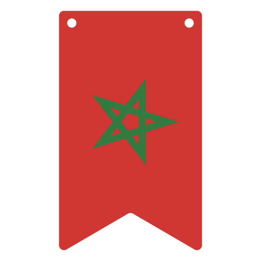 Bander?n inspirado en la bandera de Marruecos Diseño PNG
