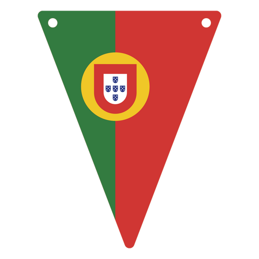 Bandeirola triangular inspirada na bandeira de Portugal Desenho PNG