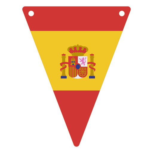 Bandeirola triangular inspirada na bandeira da Espanha Desenho PNG