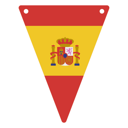 Von der spanischen Flagge inspirierter dreieckiger Wimpel PNG-Design