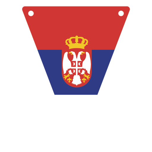 Banderín triangular inspirado en la bandera de Serbia Diseño PNG