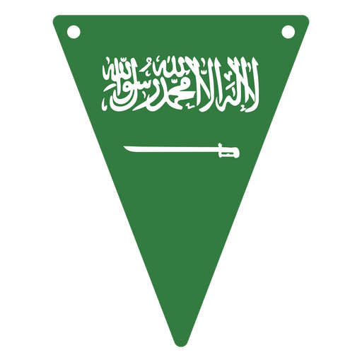 Bandeirola triangular inspirada na bandeira da Arábia Saudita Desenho PNG