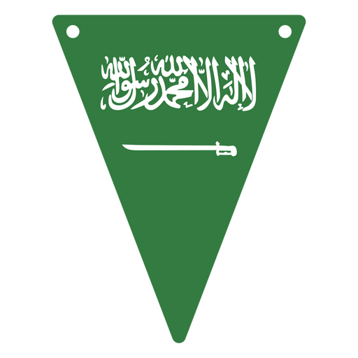 Bander?n triangular inspirado en la bandera de Arabia Saudita Diseño PNG
