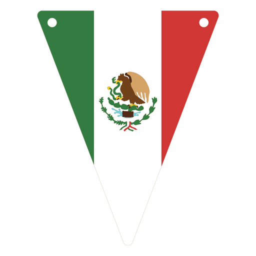 Bandeirola triangular inspirada na bandeira do México Desenho PNG