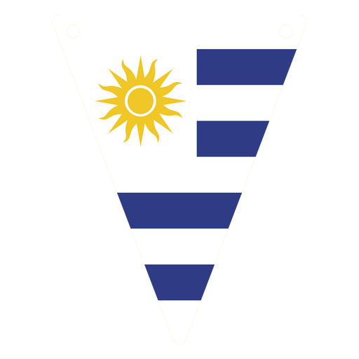 Banderín triangular inspirado en la bandera de Uruguay Diseño PNG