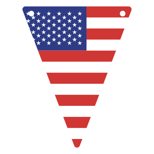 USA flag-inspired triangular pennant PNG Design