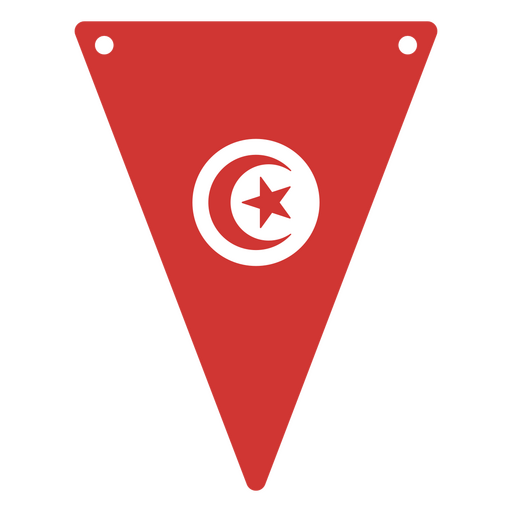Von der tunesischen Flagge inspirierter dreieckiger Wimpel PNG-Design