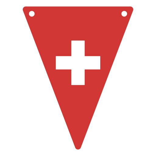 Banderín triangular inspirado en la bandera de Suiza Diseño PNG