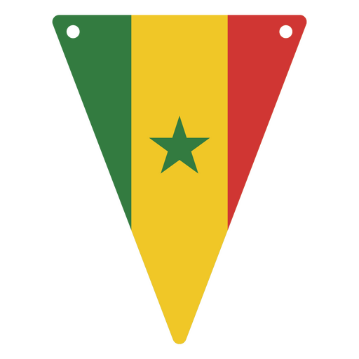 Senegal flag-inspired triangular pennant PNG Design