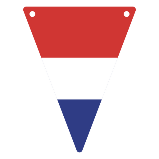 Bander?n triangular inspirado en la bandera holandesa Diseño PNG