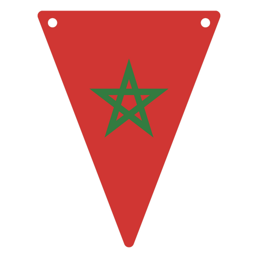 Bander?n triangular inspirado en la bandera de Marruecos Diseño PNG