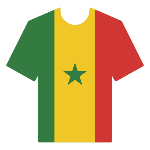 Camiseta inspirada en la bandera de Senegal Diseño PNG