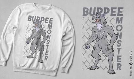 Wolf monster cartoon t-shirt design