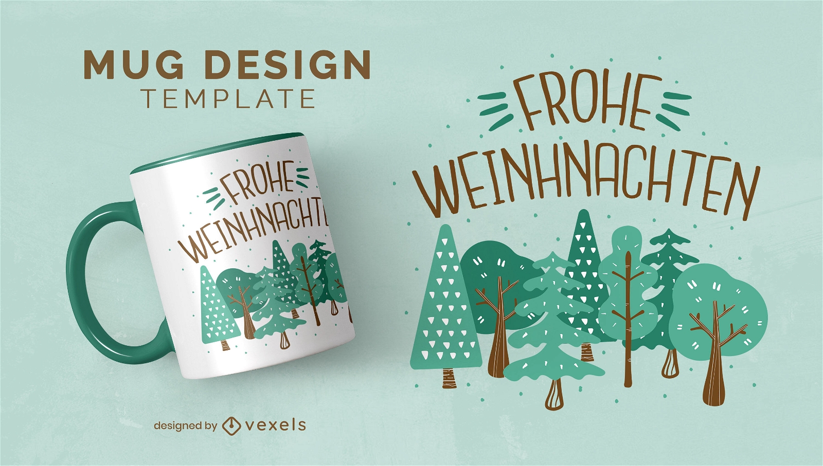 Trees in forest mug design template