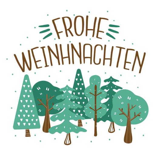 Deutsches Zitat der frohen Weihnachten angezeigt über einer Weihnachtslandschaft PNG-Design