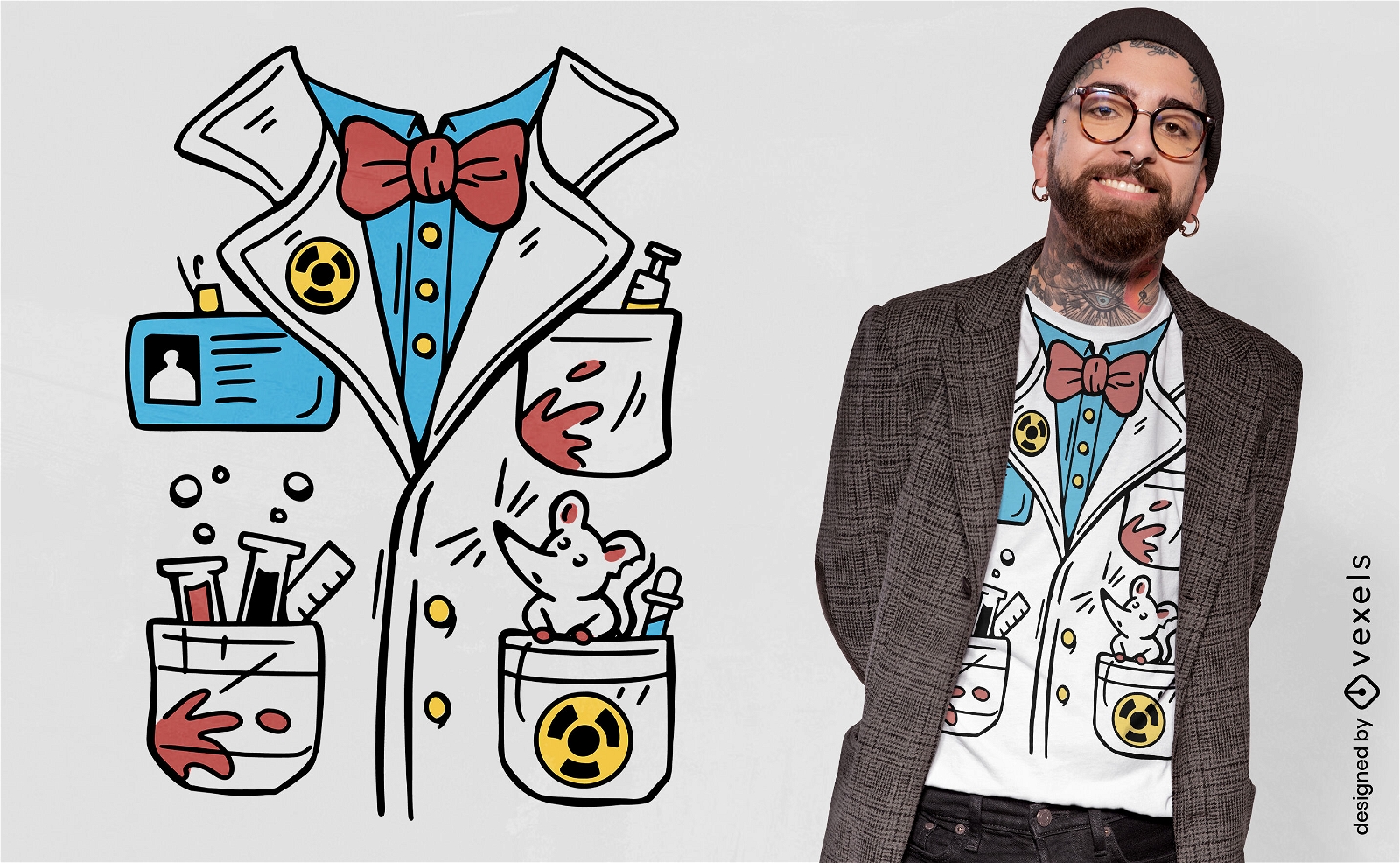 Mad scientist coat t-shirt design