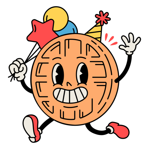 Cumpleaños de dibujos animados retro waffle Diseño PNG