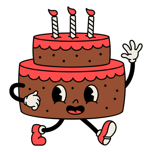 Design PNG E SVG De Aniversário De Desenho Animado Retrô De Bolo Para  Camisetas