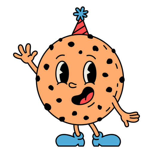 Cumpleaños de dibujos animados retro galleta Diseño PNG