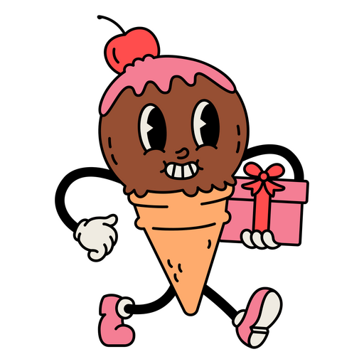 Cumpleaños de dibujos animados retro helado Diseño PNG