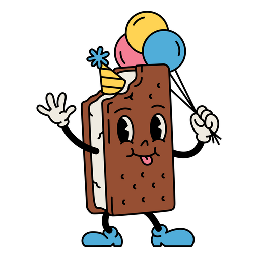 Aniversário dos desenhos animados retrô Smore Desenho PNG