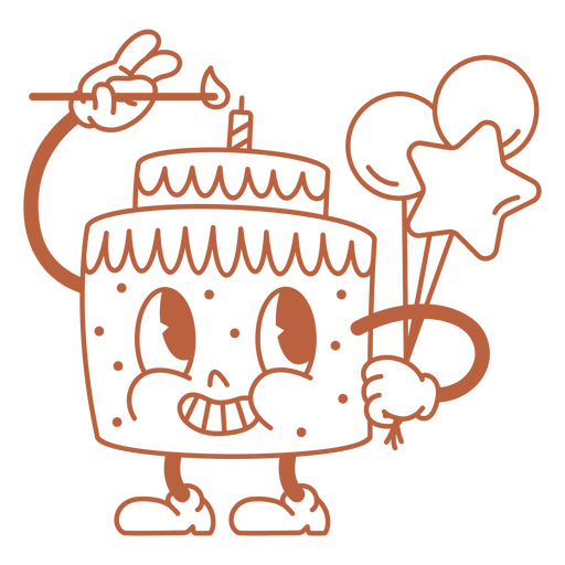 Kuchenkerze gefüllt Schlaganfall Geburtstag PNG-Design