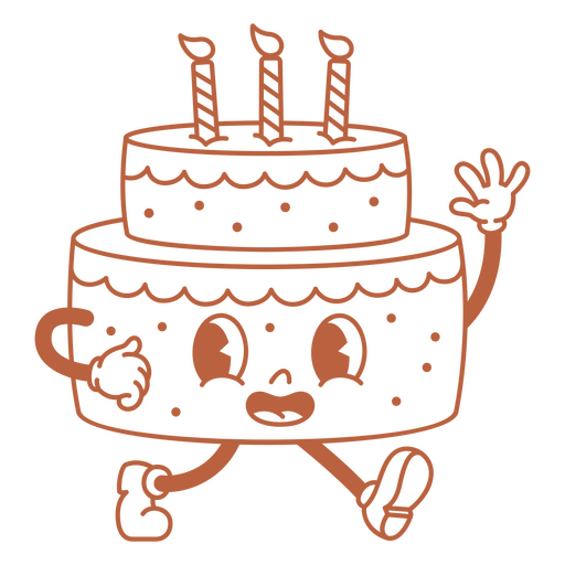 Big birthday cake filled stroke PNG Design