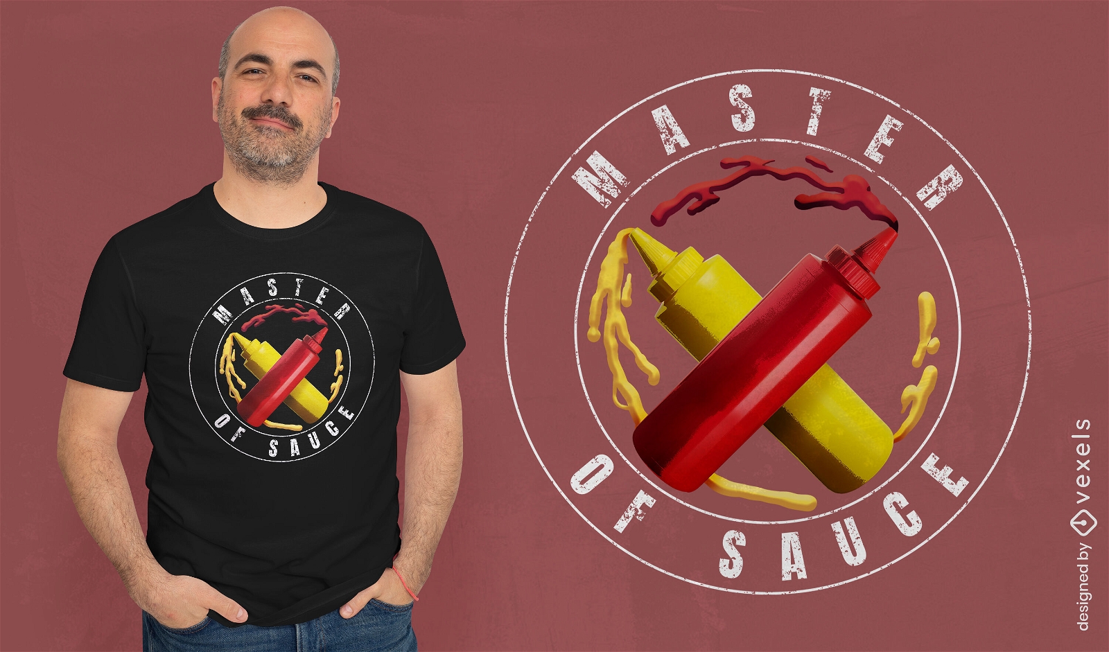 Design de camiseta de ketchup e maionese