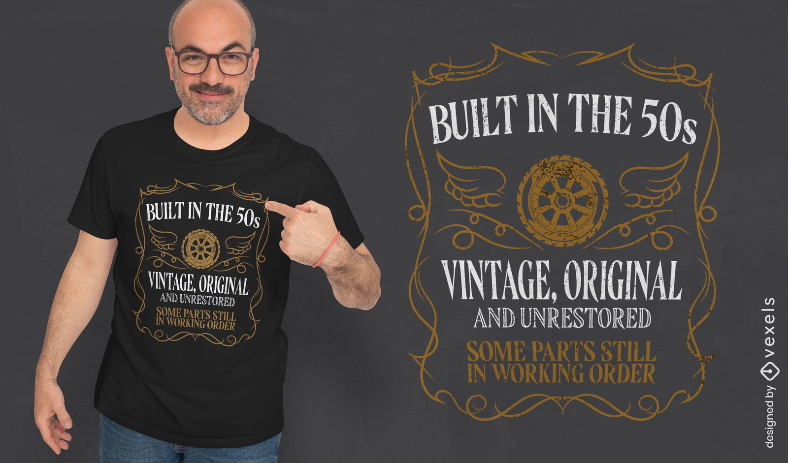 design de camiseta vintage com letras de aniversário dos anos 50