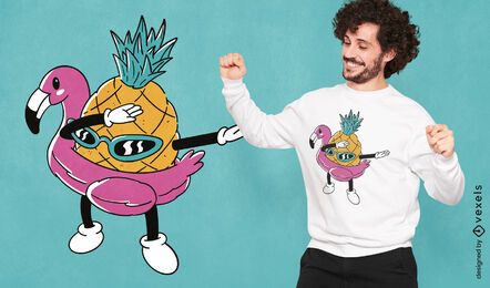 Dabbing pineapple pool t-shirt design