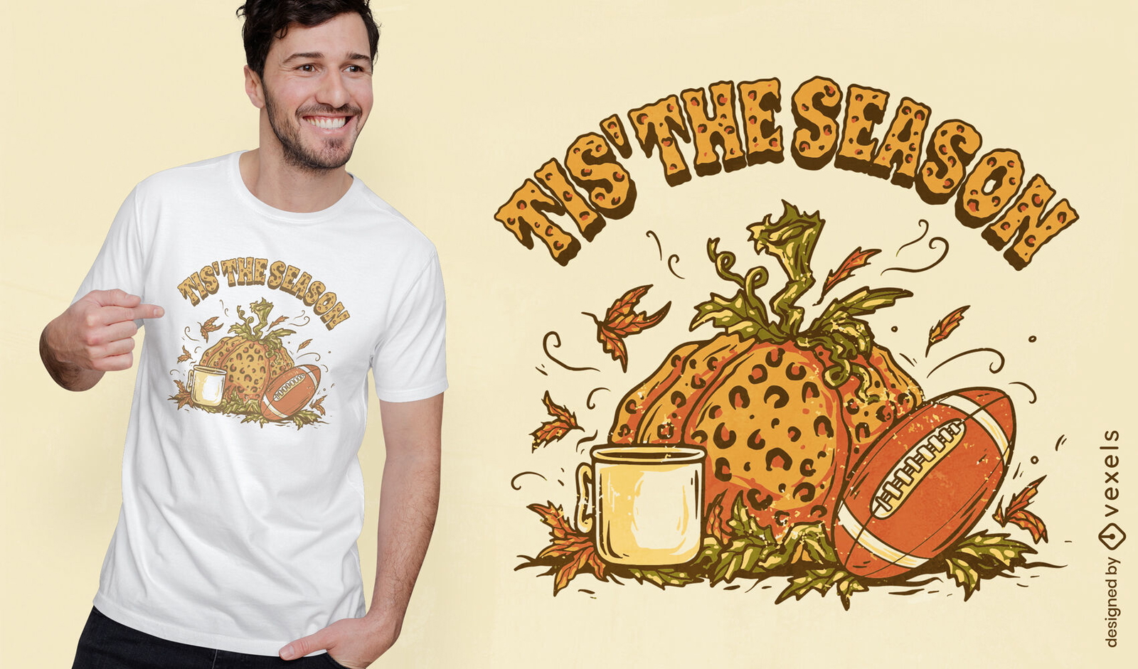 Diseño de camiseta de calabaza de fútbol