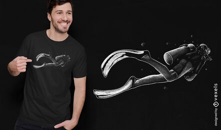 Scubba diving drawing t-shirt design
