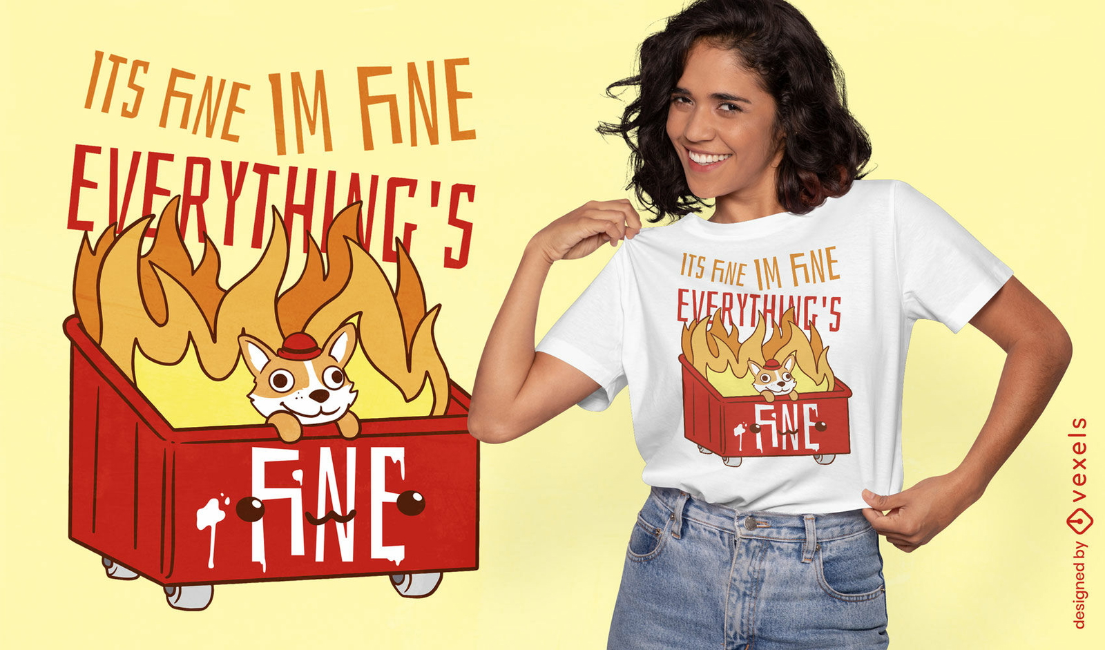 I'm fine corgi t-shirt design