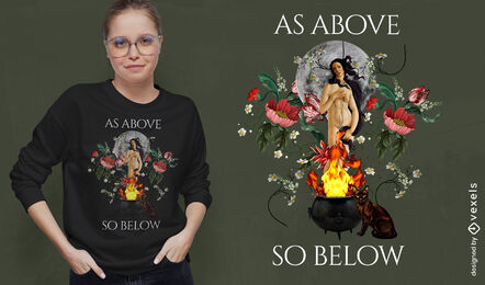 Venus witch nature PSD t-shirt design