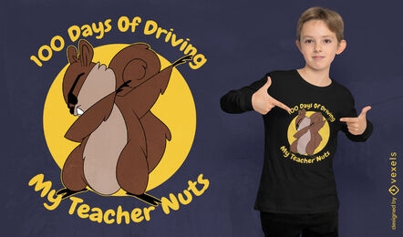 Das Fahren meiner Lehrer-Nüsse lustiger Eichhörnchen-T - Shirtentwurf